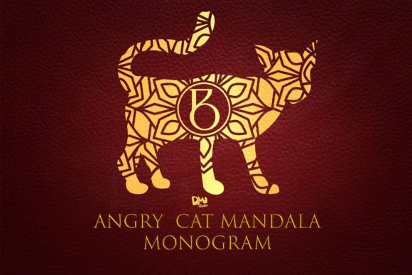 Angry Cat Mandala Monogram: A Decorative Typeface for Cat-Loving Designers