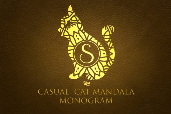 Casual Cat Mandala Monogram: A Cat-Lovers Font for Branding and Business Design