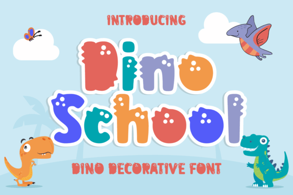Dino School: A Cute Dinosaur-Themed Font for Branding and Business