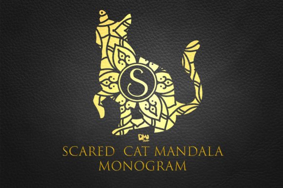 Scared Cat Mandala Monogram: A Designer’s Go-To Decorative Font for Cat-Themed Branding