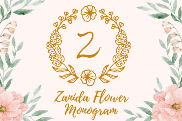 Zanida Flower Monogram: A Decorative Font with Romantic Botanical Charm